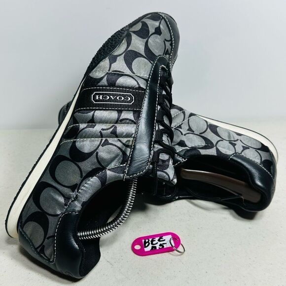 Coach Womens Shors Black Size 9M Nature Print Kirby Logo Q999 - Picture 1 of 8